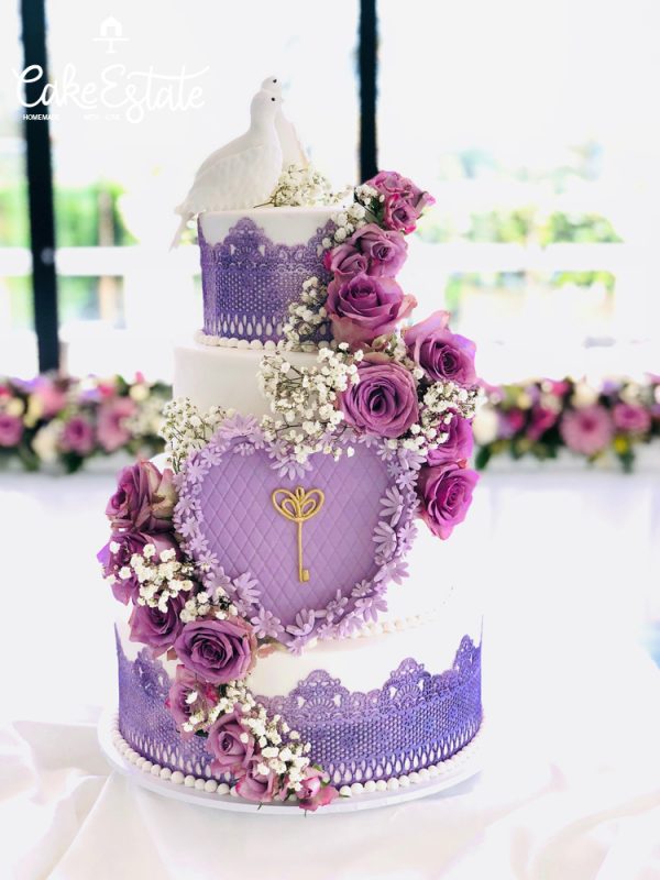 Lilac Celebration Wedding Cake