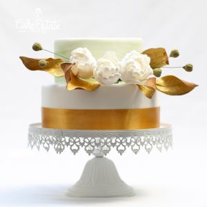 Golden Roses Wedding Cakes